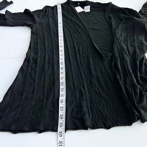 New NORTHERN ANGEL Black Open Front Cardigan Sweater Top Women’s SIZE 2X Acrylic - Picture 4 of 6